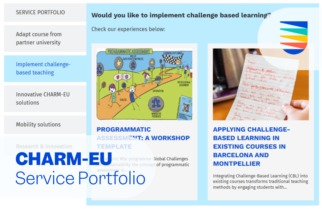 Kép a CHARM-EU Service portfolióról